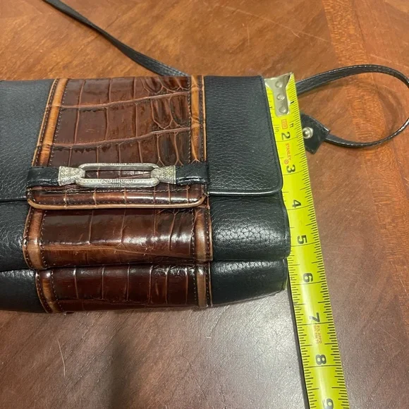 BRIGHTON LEATHERCROC PRINT CROSSBODY BAG ORGANIZER Purse